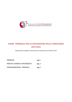 Piano prevenzione corruzione - Istituto Musicale Vittadini