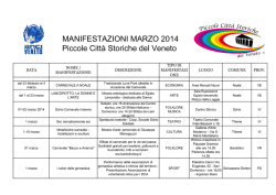 MANIFESTAZIONI MARZO 2014 Piccole Citt&agrave; Storiche del Veneto