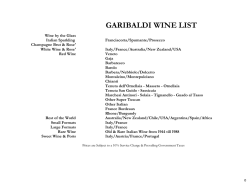 GARIBALDI WINE LIST
