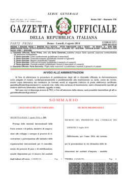 DL 1.08.2014, n. 109 &ndash; Proroga missioni internazionali