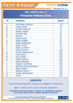 Calcio Antepost - Punto Snai Tortona