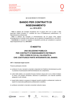 Bando docenze a contratto 2014-2015
