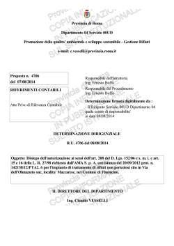 Provincia di Roma Dipartimento 04 Servizio 00UD