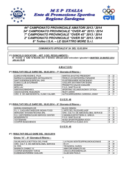 Comunicato Ufficiale n&deg; 24 del 12.03.2014