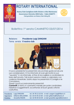 Bollettino n° 1 - Sito Ufficiale del Rotary di Castiglione delle Stiviere