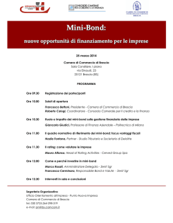 Mini-Bond: - Consorzio Camerale per il Credito e la Finanza