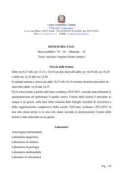 Sintesi del P.O.F. - Liceo Scientifico Copernico di Torino
