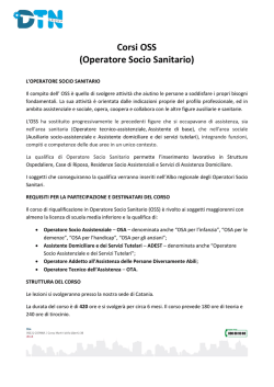 Corsi OSS (Operatore Socio Sanitario)