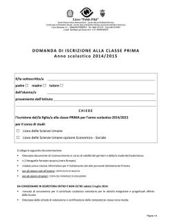 iscrizioni classi prime 2014-2015