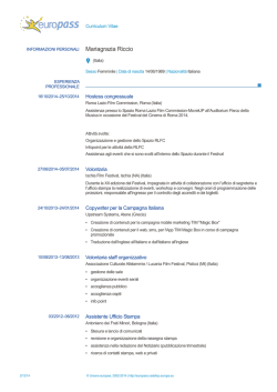 Curriculum vitae - Roma Lazio Film Commission