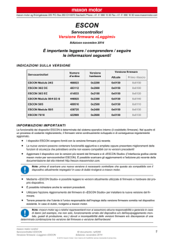 ESCON Versione firmware &laquo;Leggimi&raquo;