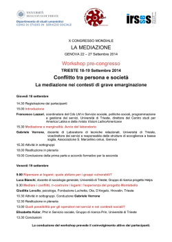 Programma - Ordine degli Assistenti Sociali del Veneto