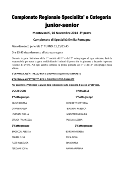 Montevarchi, 02 Novembre 2014 2ª prova Campionato di Specialità