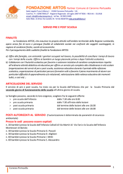 Modulo A informazione pre-post Artos