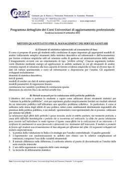 Programma dettagliato dei Corsi Universitari di