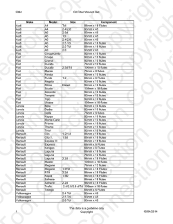 3394 Oil Filter Wrench Set Make Model Size Component Audi A4