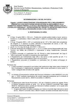 Area Tecnica Servizio Lavori Pubblici, Manutenzione, Ambiente e