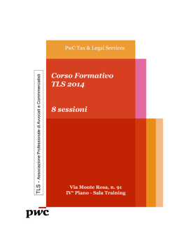Corso Formativo TLS 2014 8 sessioni