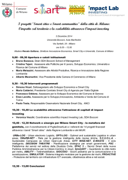 I progetti "Smart cities e Smart communities