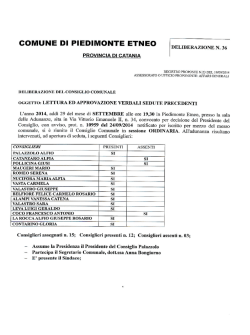 lettura ed approvazione verbali sedute precedenti