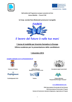 FABER Il lavoro del futuro &egrave; nelle tue mani