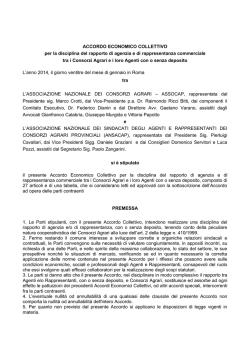 Accordo Economico Collettivo Consorzi Agrari 2014