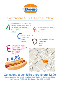VOLANTINO CONVENZIONE ARGOS
