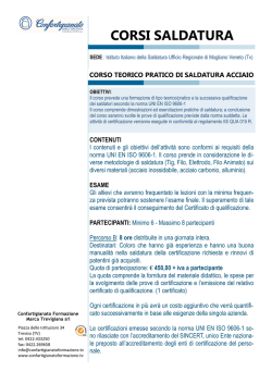 Corsi Saldatura 2014 - Confartigianato Marca Trevigiana