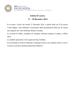 Seduta di Laurea 17 &ndash; 18 Dicembre 2014