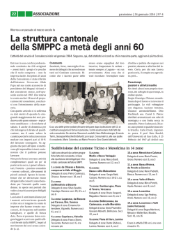 La struttura cantonale della sMPPc a met&agrave; degli anni 60