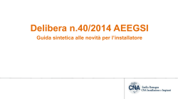 Guida sintetica alla delibera 40/2014