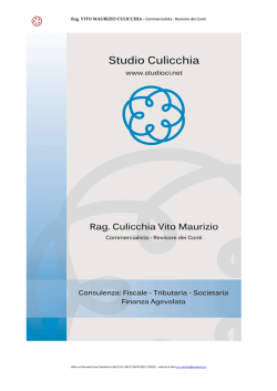 Rag. VITO MAURIZIO CULICCHIA - Commercialista