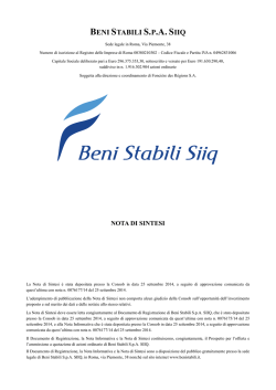 Nota di Sintesi