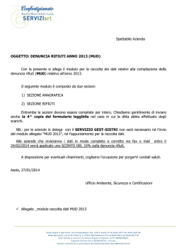 modulo raccolta dati MUD - Confartigianato Asolo Montebelluna