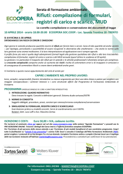 Rifiuti: compilazione di formulari, registri di carico e scarico, MUD