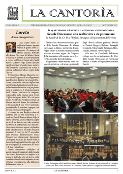 la cantorìa - Scuola Diocesana di Musica Sacra "Dante Caifa"