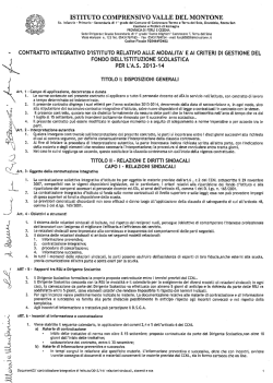 Contratto integrativo - IC Valle del Montone