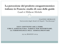 La percezione del prodotto enogastronomico italiano in