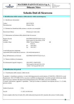 Scheda Dati di Sicurezza - Materis Paints Italia S.p.A.