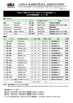 2015 女子U-16日本代表チーム 日本代表候補選手のメンバー表！！