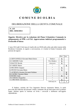 Direttive redazione PUC e approvaz. Protocollo