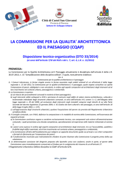 DTO 33-2014 La Commissione per la Qualità Architettonica ed il