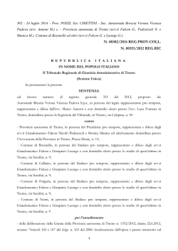 sentenza TAR Trento 302 del 2014