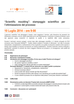 10 Luglio 2014 &ndash; ore 9:00