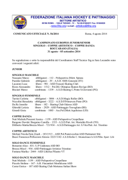 31/8 al 5/9 Roccaraso - Federazione Italiana Hockey e Pattinaggio