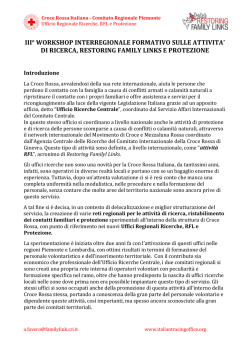 di ricerca, restoring family links e protezione