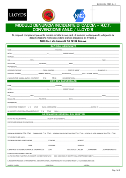 MODULO DENUNCIA INCIDENTE DI CACCIA – R.C.T.