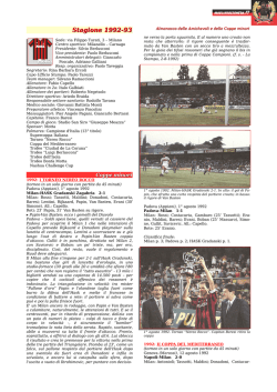 4. Almanacco delle amichevoli e tornei vari