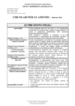 Circolare mensile per le aziende &ndash; Febbraio 2014