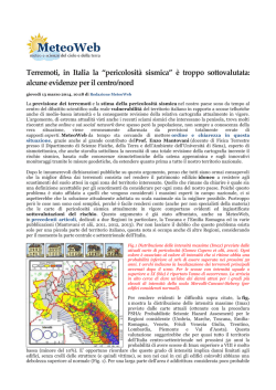 Terremoti, in Italia la “pericolosità sismica” è troppo